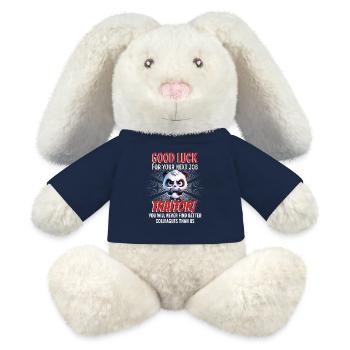 Drôle d’adieu collègue - Lapin en peluche recyclé MiniFeet® Crème - bleu marine - Devant