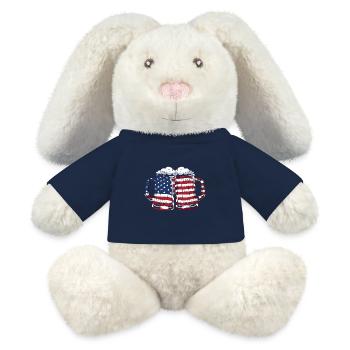 Vierter Juli Nationalfarben Nationalfeiertag USA - MiniFeet® RecycelHase® Creme - French Navy - Vorne