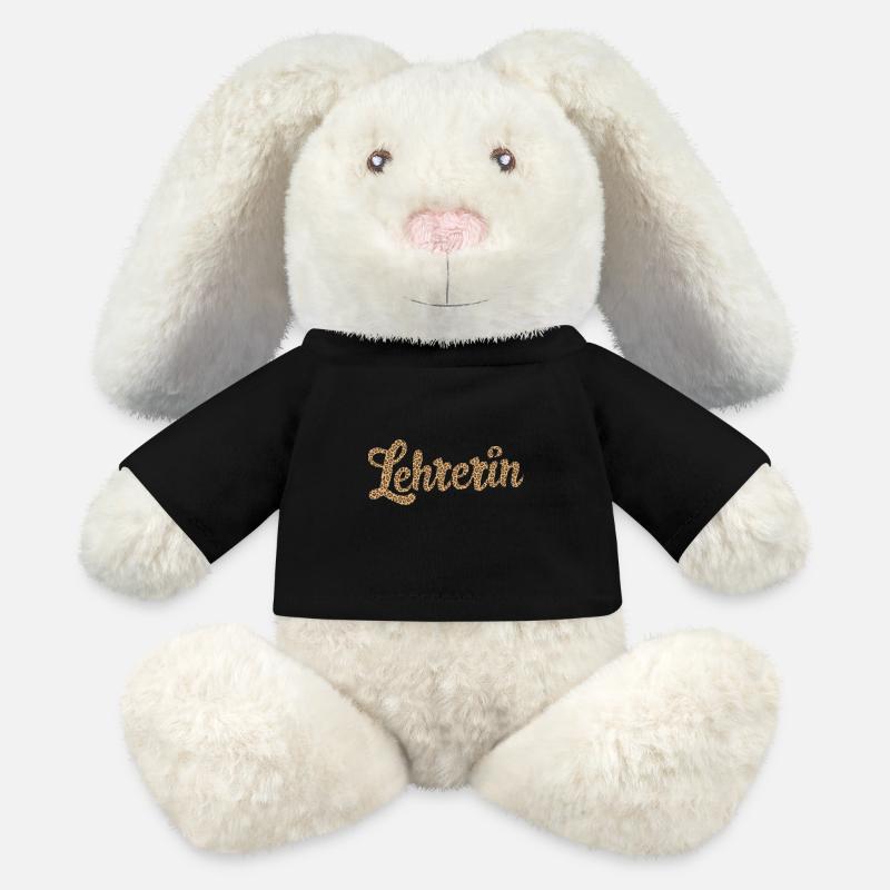 Lehrerin Leopard Trendy Lehrer-Geschenk Idee - MiniFeet® RecycelHase® Creme - Schwarz