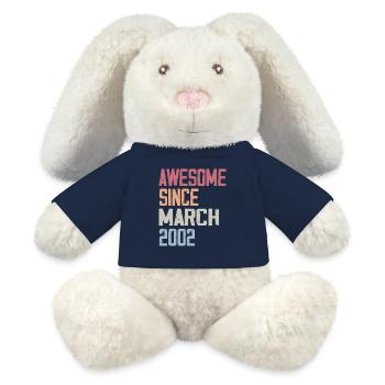 2002 March Birth Birthday March 2002 Gift - MiniFeet® RecycelHase® Bunny Cream - french navy - Front