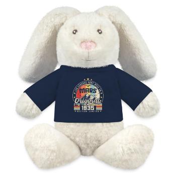 Vintage March 1935 89 Birthday Gift - MiniFeet® RecycelHase® Bunny Cream - french navy - Front