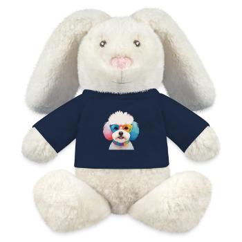 Bichon Frisé Hund Süße Bunte Brille - MiniFeet® RecycelHase® Creme - French Navy - Vorne