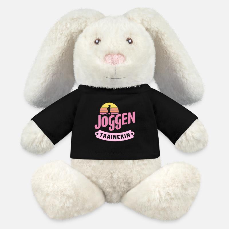 Jogging-Trainerin Inspiration Motivation Lauf - MiniFeet® RecycelHase® Creme - Schwarz