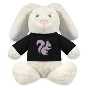 Silhouette d’écureuil minimaliste avec écrou - Lapin en peluche recyclé MiniFeet® Crème - noir - Devant