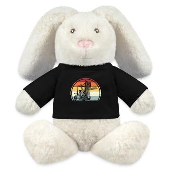 Chariot élévateur - Lapin en peluche recyclé MiniFeet® Crème - noir - Devant