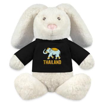 Thaïlande - Lapin en peluche recyclé MiniFeet® Crème - noir - Devant