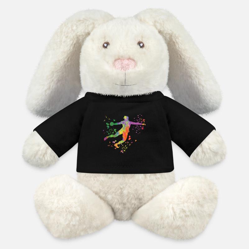 Lanceur de disque Lancer de disque Colorsplash - Lapin en peluche recyclé MiniFeet® Crème - noir