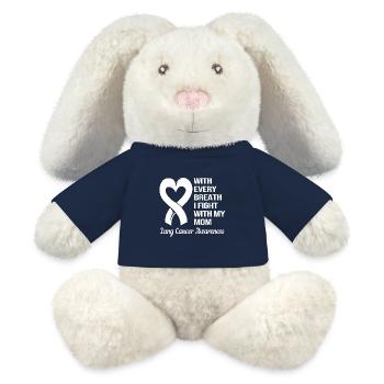 Poumon survivant du cancer du poumon - Lapin en peluche recyclé MiniFeet® Crème - bleu marine - Devant