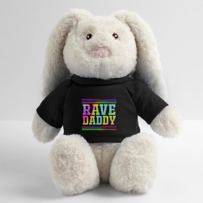 Rave Raver Musique techno Techno basse Table de mixage Lapin en peluche recyclé MiniFeet® Crème