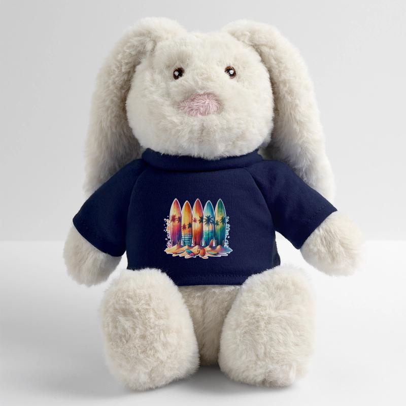 Surfeurs Lapin en peluche recyclé MiniFeet® Crème