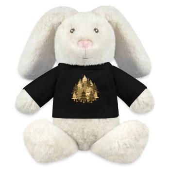 Arbres nature forêt sauvage - Lapin en peluche recyclé MiniFeet® Crème - noir - Devant