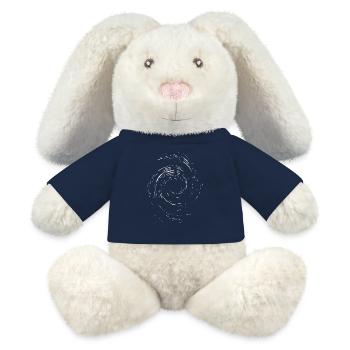 Abstrakter Strudel / Linie / weiß / Muster - MiniFeet® RecycelHase® Creme - French Navy - Vorne