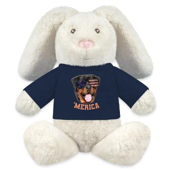 Merica Rottweiler Amerikanische Unabhängigkeitstag Geschenk - MiniFeet® RecycelHase® Creme - French Navy - Vorne