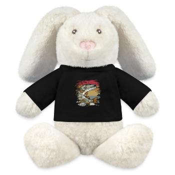 Pike Fishing Retro - MiniFeet® RecycelHase® Bunny Cream - black - Front