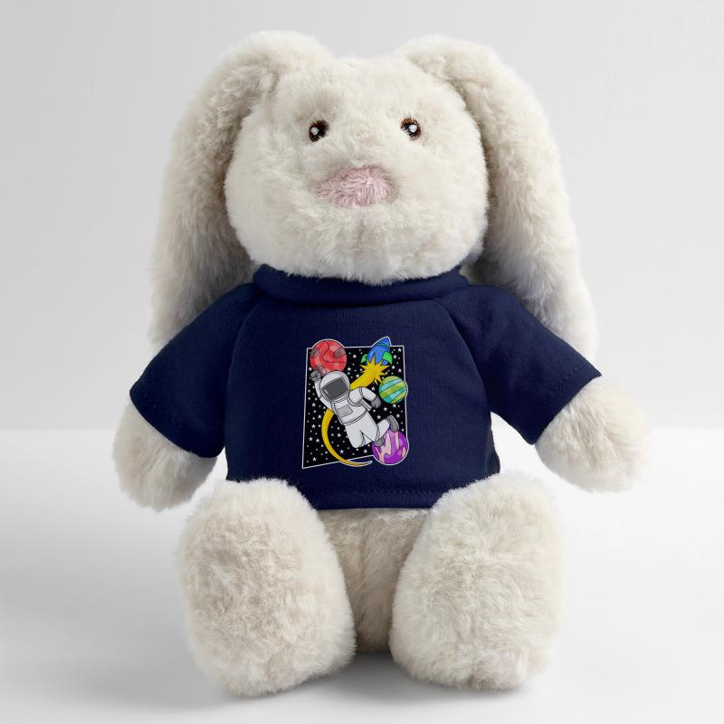 Astronaut in space with rocket MiniFeet® RecycelHase® Bunny Cream