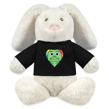 Krokodil Lgbt Regenbogen Farben - MiniFeet® RecycelHase® Creme - Schwarz - Vorne