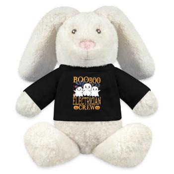 Électricien uu Drôle d’électricien - Lapin en peluche recyclé MiniFeet® Crème - noir - Devant
