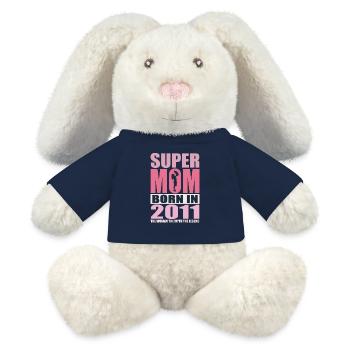 Mama Geburtstag 2011 | Super Mom - MiniFeet® RecycelHase® Creme - French Navy - Vorne