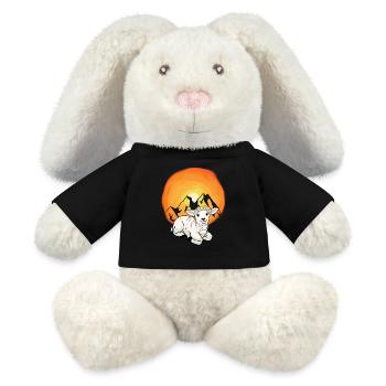 Montagnes Autriche Alpes Agneau Moutons Nature Alm - Lapin en peluche recyclé MiniFeet® Crème - noir - Devant
