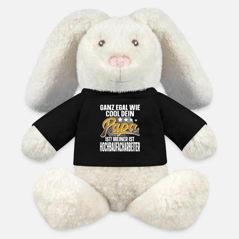 Hochbaufacharbeiter Papa Vater Vatertag - MiniFeet® RecycelHase® Creme - Schwarz