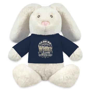 75.Geburtstag Whiskey Whisky - MiniFeet® RecycelHase® Creme - French Navy - Vorne