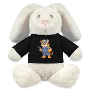 Tiger Polizist - MiniFeet® RecycelHase® Creme - Schwarz - Vorne