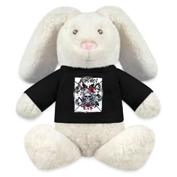 Dead paintballing santa says hohoho! - MiniFeet® RecycelHase® Bunny Cream - black - Front