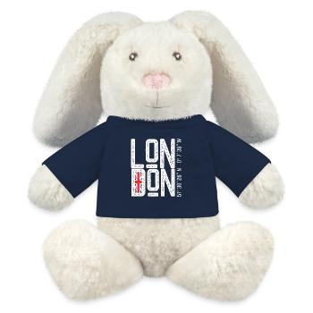 London Flag Distressed Typo - MiniFeet® RecycelHase® Bunny Cream - french navy - Front