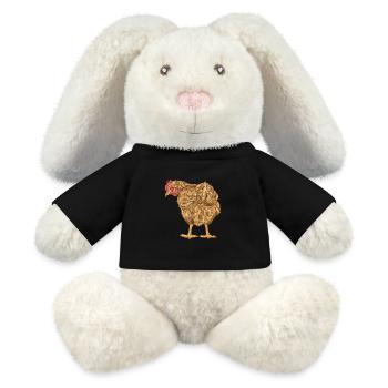 Huhn Federvieh Geflügel Bauernhof Vogel Eier Bio - MiniFeet® RecycelHase® Creme - Schwarz - Vorne