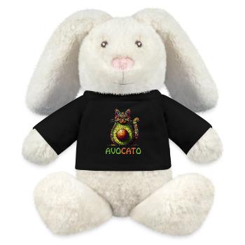 AVOCATO A FUNNY COLORFUL FUSION OF CAT AND AVOCADO - MiniFeet® RecycelHase® Bunny Cream - black - Front
