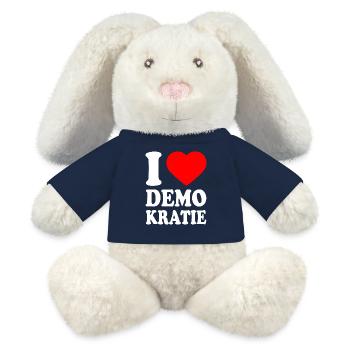 i love demokratie - MiniFeet® RecycelHase® Creme - French Navy - Vorne