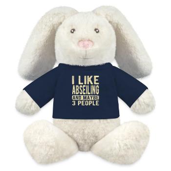 Abseilen Spruch - MiniFeet® RecycelHase® Creme - French Navy - Vorne