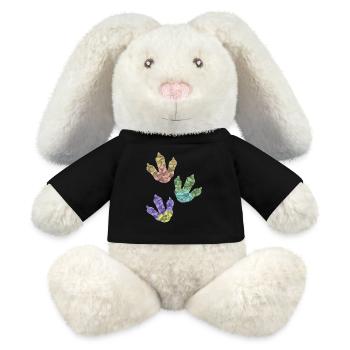 Imprimés DINOSAURES - Lapin en peluche recyclé MiniFeet® Crème - noir - Devant