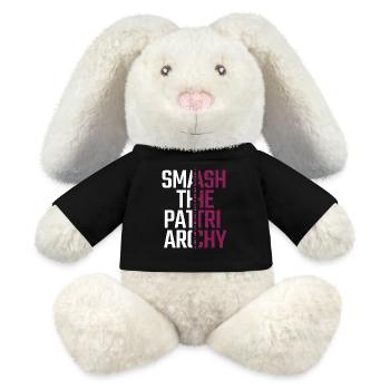 Briser le patriarcat - Lutter pour l’égalité - Lapin en peluche recyclé MiniFeet® Crème - noir - Devant