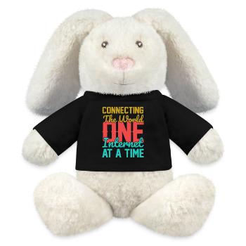 Connecter le monde - Lapin en peluche recyclé MiniFeet® Crème - noir - Devant