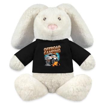 Camping tout-terrain - Lapin en peluche recyclé MiniFeet® Crème - noir - Devant