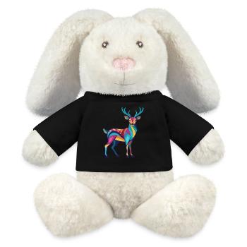 Reh - Bunt und lebhaft - MiniFeet® RecycelHase® Creme - Schwarz - Vorne