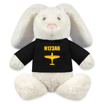 Aviation sur mesure - Avion - Vol - Pilote - Lapin en peluche recyclé MiniFeet® Crème - noir - Devant