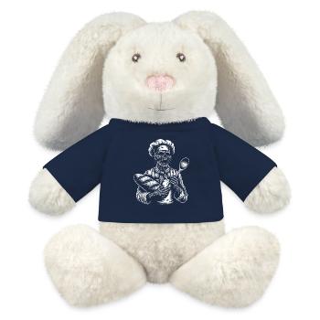 Zombie als Bäcker - gruseliger Horror Bäcker - MiniFeet® RecycelHase® Creme - French Navy - Vorne