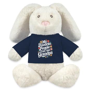 Papy Grand-père Famille Fête des pères - Lapin en peluche recyclé MiniFeet® Crème - bleu marine - Devant
