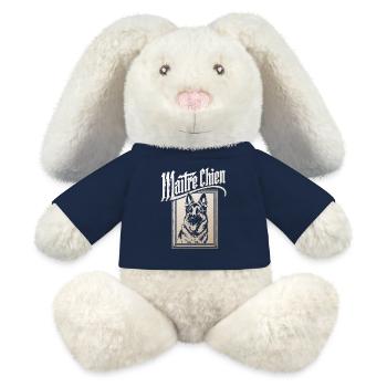 Maître-Chien - Lapin en peluche recyclé MiniFeet® Crème - bleu marine - Devant