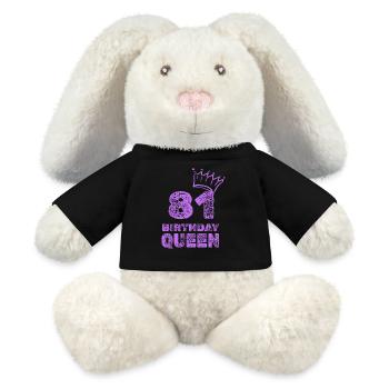 Geburtstag 81 - MiniFeet® RecycelHase® Creme - Schwarz - Vorne