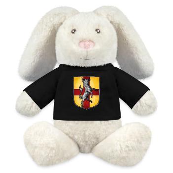 Armoiries du taureau - Lapin en peluche recyclé MiniFeet® Crème - noir - Devant