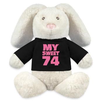 Doux 74 - Lapin en peluche recyclé MiniFeet® Crème - noir - Devant