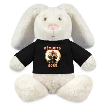 beouets front 2025 - Lapin en peluche recyclé MiniFeet® Crème - noir - Devant