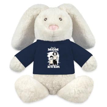Meilleure maman de tous les temps - Mother Son Design - Lapin en peluche recyclé MiniFeet® Crème - bleu marine - Devant