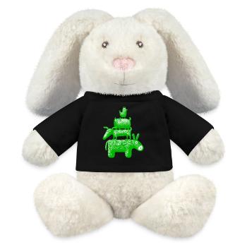 Musiciens de la ville « Green » - Lapin en peluche recyclé MiniFeet® Crème - noir - Devant