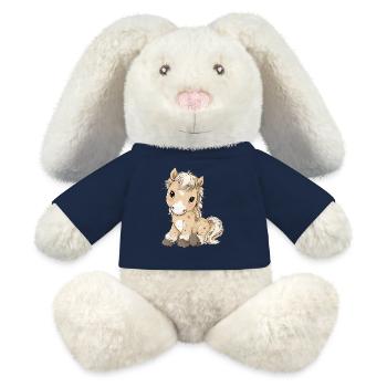 Mignon bébé poney cheval - Lapin en peluche recyclé MiniFeet® Crème - bleu marine - Devant