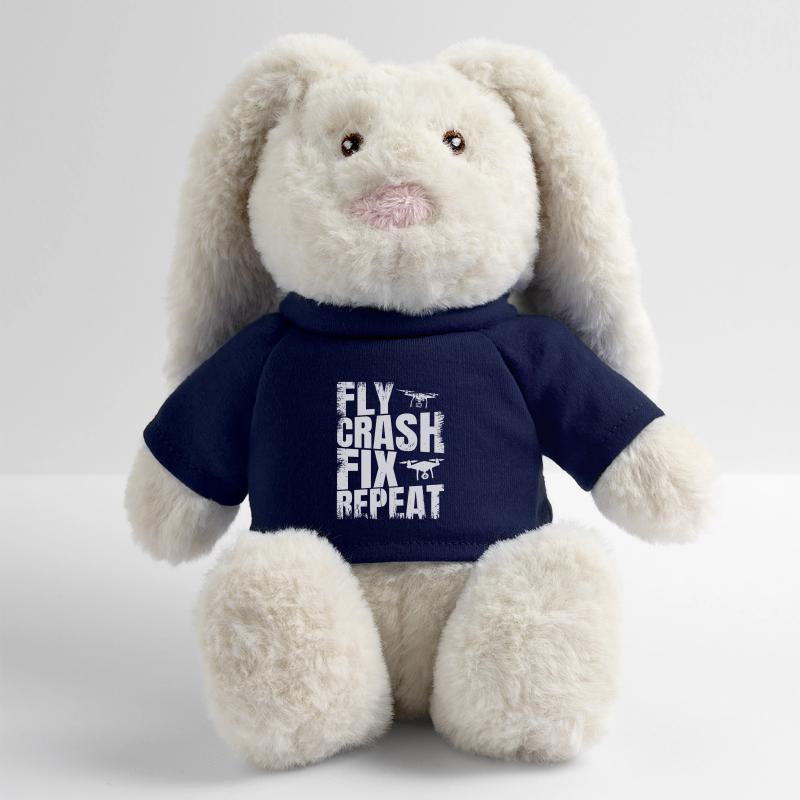 Fly_Crash_Fix_Repeat Lapin en peluche recyclé MiniFeet® Crème