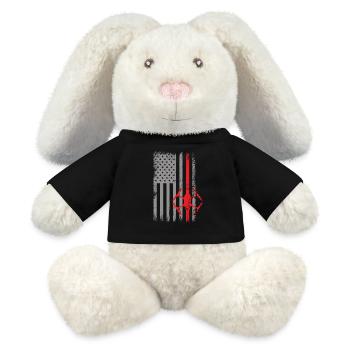 USA Flag Drone America Pilot - MiniFeet® RecycelHase® Bunny Cream - black - Front